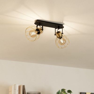 Spot plafond doré en aluminium, Tjarda