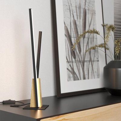 Lampe de table noire en aluminium, Leintje, 6,8W, 3000K LED, avec interrupteur