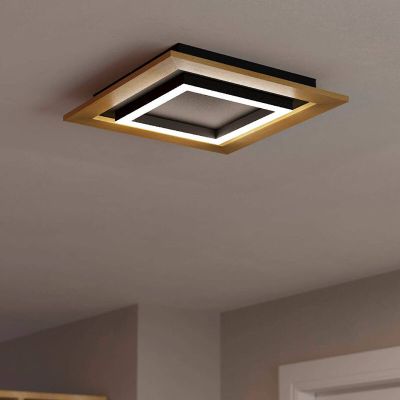 Lampe plafond bois en aluminium, Kyllian, 5,4W, blanc chaud à froid réglable LED, gradable en 3 étapes