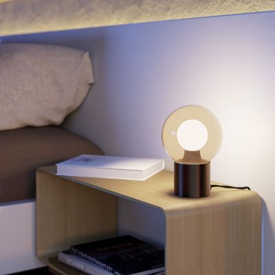 Lampe de table bronze en verre, Bravino, avec variateur tactile
