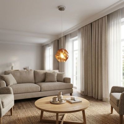 Suspension orange en verre, Vicenne