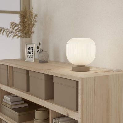Lampe de table blanche en verre, Dasmina, avec interrupteur