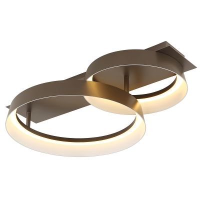 Lampe plafond marronne en métal, Sybrich, 24W, 3000K LED
