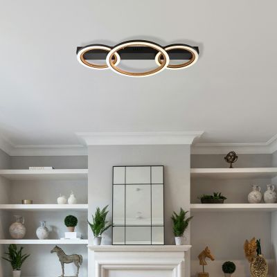 Plafonnier noir en aluminium, Danieke, 40W, 3000K LED