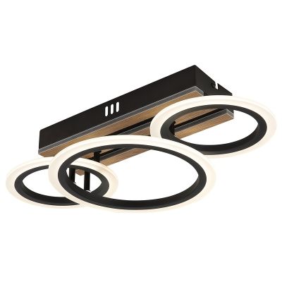 Plafonnier noir en métal, Benedicte, 21W, white switch LED