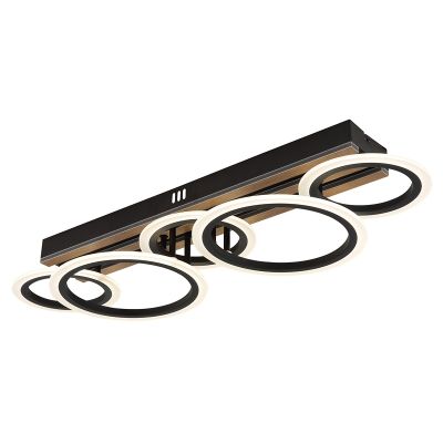 Plafonnier noir en métal, Benedicte, 34W, white switch LED