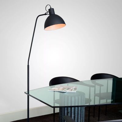 Lampadaire liseuse moderne noir, Shadi, avec interrupteur