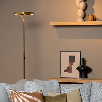 Lampadaire moderne laiton, Celeste, 21W, 2700K LED, avec variateur tactile