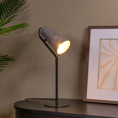 Lampe de table moderne grise, Bensen, avec interrupteur
