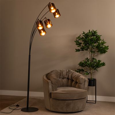 Lampadaire moderne couleur rouille, Rankos, avec interrupteur