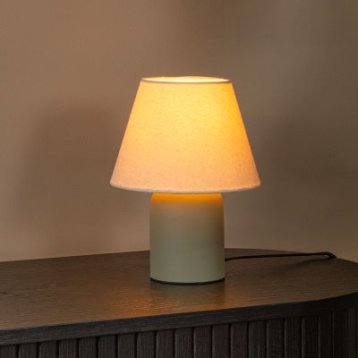 Lampe de table en céramique verte, Macia, avec interrupteur