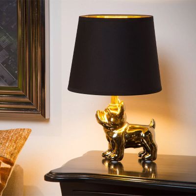Lampe de table rétro dorée, Extravaganza Sir Winston, avec interrupteur