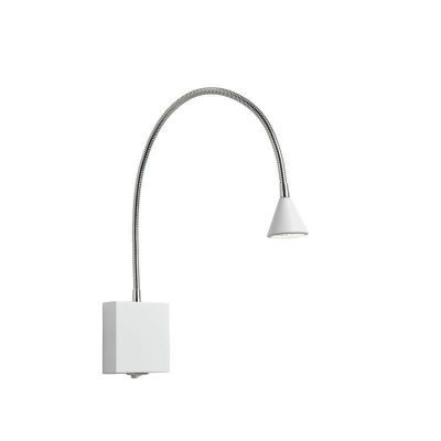 Applique murale moderne blanche, Buddy, 3W, 4000K LED, avec interrupteur
