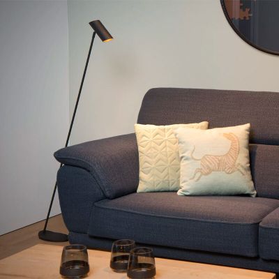 Lampadaire moderne anthracite, Hester, avec interrupteur