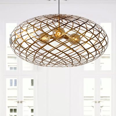 Suspension moderne dorée, Wolfram