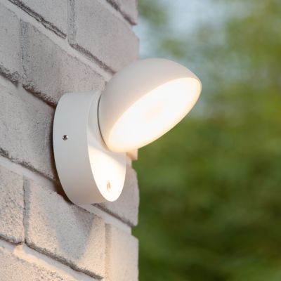 Applique extérieur avec capteur crépusculaire moderne blanche, Finn, 12W, 3000K LED, IP54