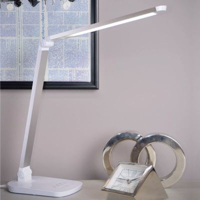 Lampe de bureau moderne blanche, Vario, 8W, 2700K LED