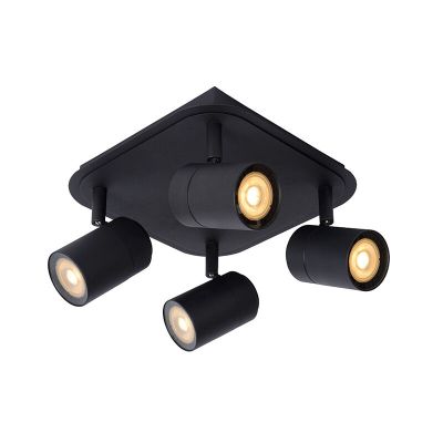 Spot plafond salle de bain moderne noir, Lennert, IP44