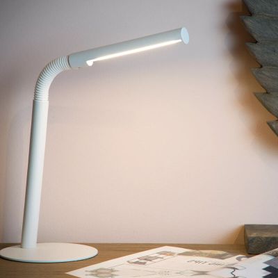 Lampe de bureau moderne blanche, Gilly, 3W, 2700K LED, avec interrupteur
