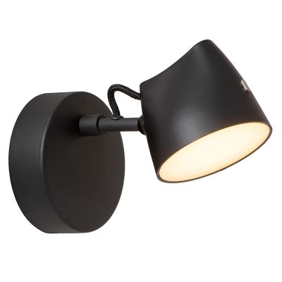 Applique murale rustique noire, Milne, 6W, 2700K LED, avec variateur tactile