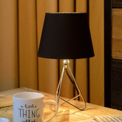 Lampe de table moderne chromée, Gitta, avec interrupteur