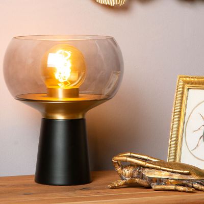 Lampe de table rétro noire, Farris, avec interrupteur