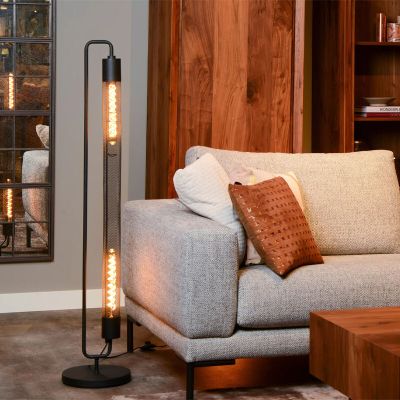 Lampadaire moderne noir, Calixt, avec interrupteur