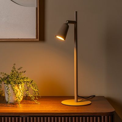 Lampe de table moderne taupe, Tiana, avec interrupteur