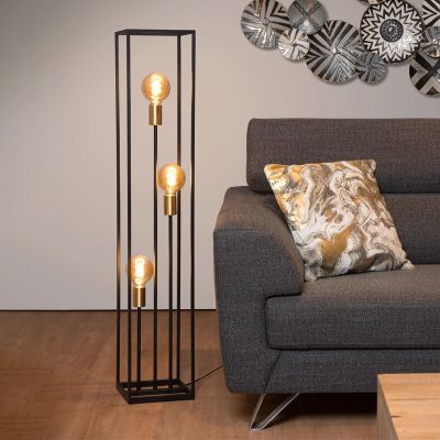 Lampadaire moderne doré, Ruben, avec interrupteur