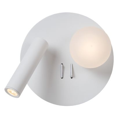Lampe de chevet moderne blanc, Matiz, 3,5W, 3000K LED, avec interrupteur