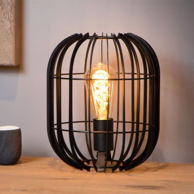 Lampe de table moderne noire, Reda, avec interrupteur