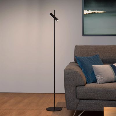 Lampadaire liseuse moderne noir, Philon, 4,5W, 3000K LED, avec variateur tactile