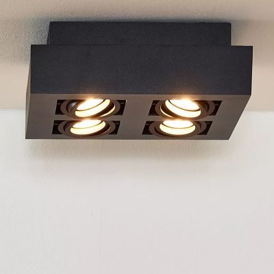 Spot de plafond noir moderne Xirax, Aluminium
