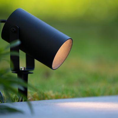 Spot à piquer extérieur moderne noir, Taylor, IP44