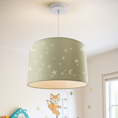 Suspension pour enfants verte en tissu, Stars