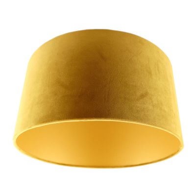 Abat-jour en velours jaune Milene, Tissu, moderne