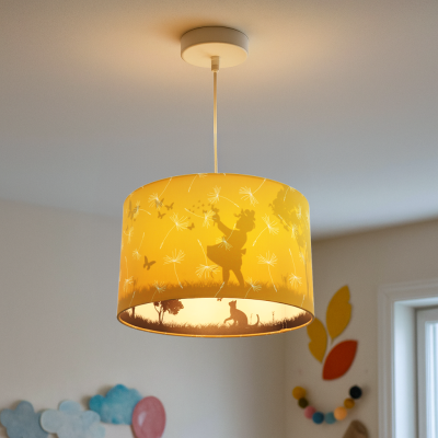 Suspension pour enfants jaune en tissu, Butterfly