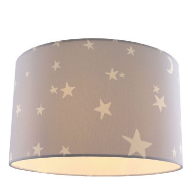 Plafonnier pour enfants gris en tissu, Stars