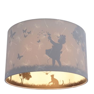 Plafonnier pour enfants gris en tissu, Butterfly