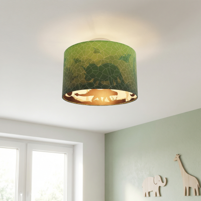 Plafonnier pour enfants vert moderne, Dino