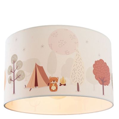 Plafonnier pour enfants blanc en tissu, Forest life