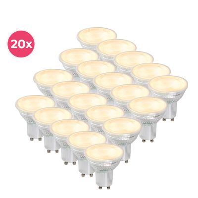 transparent LED GU10 20-pack tache Antonie, 3 Watt 2700K (Blanc Chaud)