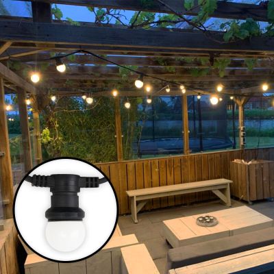 25m guirlande guinguette avec 50 ampoules blanches