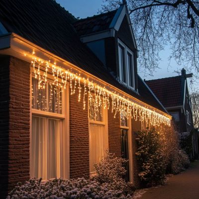 6m connectable glacon cordon noir ip67 50 cm de hauteur blanc chaud