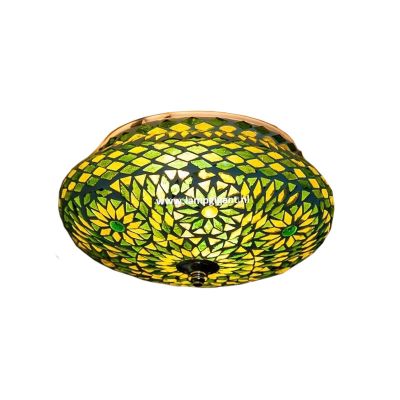 Lampe plafond orientale verte mosaïque, Mimoun