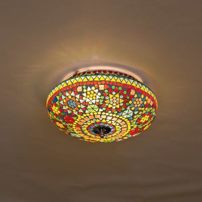 Lampe plafond orientale multicolore mosaïque, Mimoun