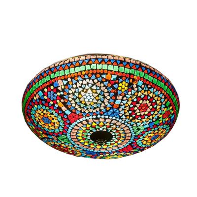 Lampe plafond orientale multicolore mosaïque, Louay