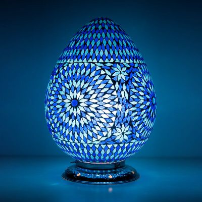 Lampe de table orientale bleue mosaïque, Lara