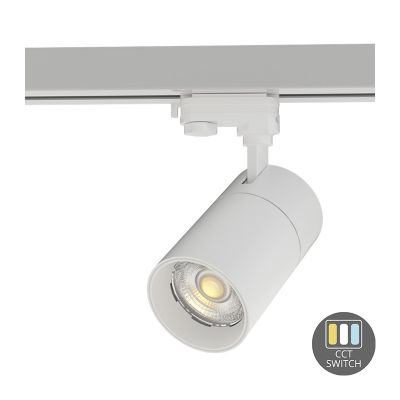 Spot blanc triphasé Rozina, 20W, interrupteur blanc, dimmable, Pro