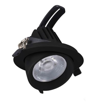 Downlight en aluminium noir, Shanaya, 30W, white switch LED